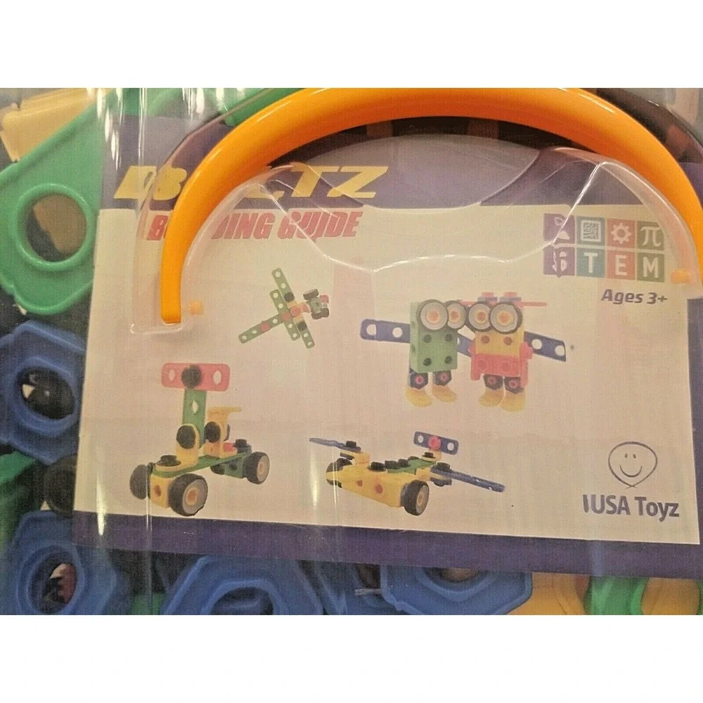 USA Toyz Boltz Classic Building Set 101 Pieces STEM Construction Kids Toy Bin